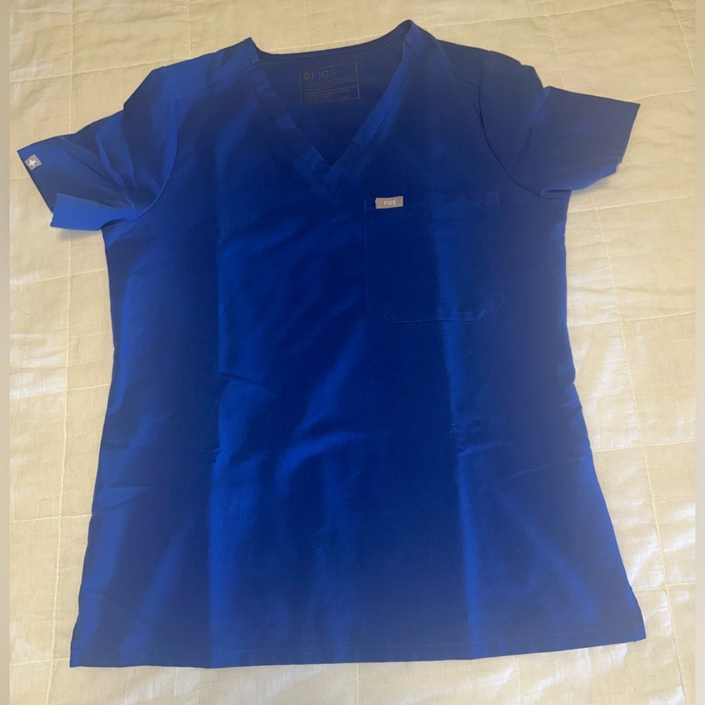 FIGS Electric blue Catarina Scrub top